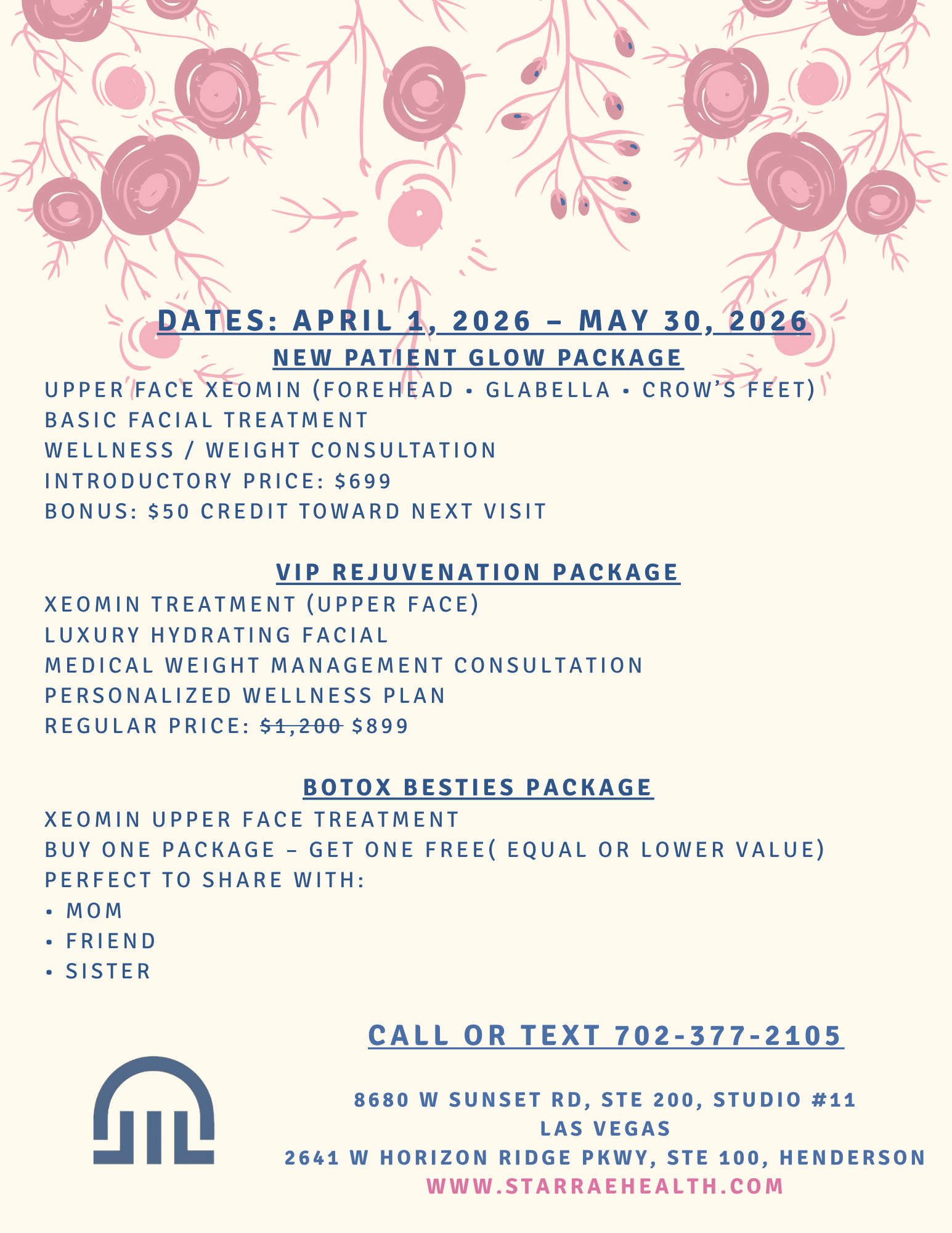 Starrae Health Special Offer Flyer